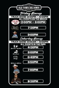 Schedule – Old Town Rig Down